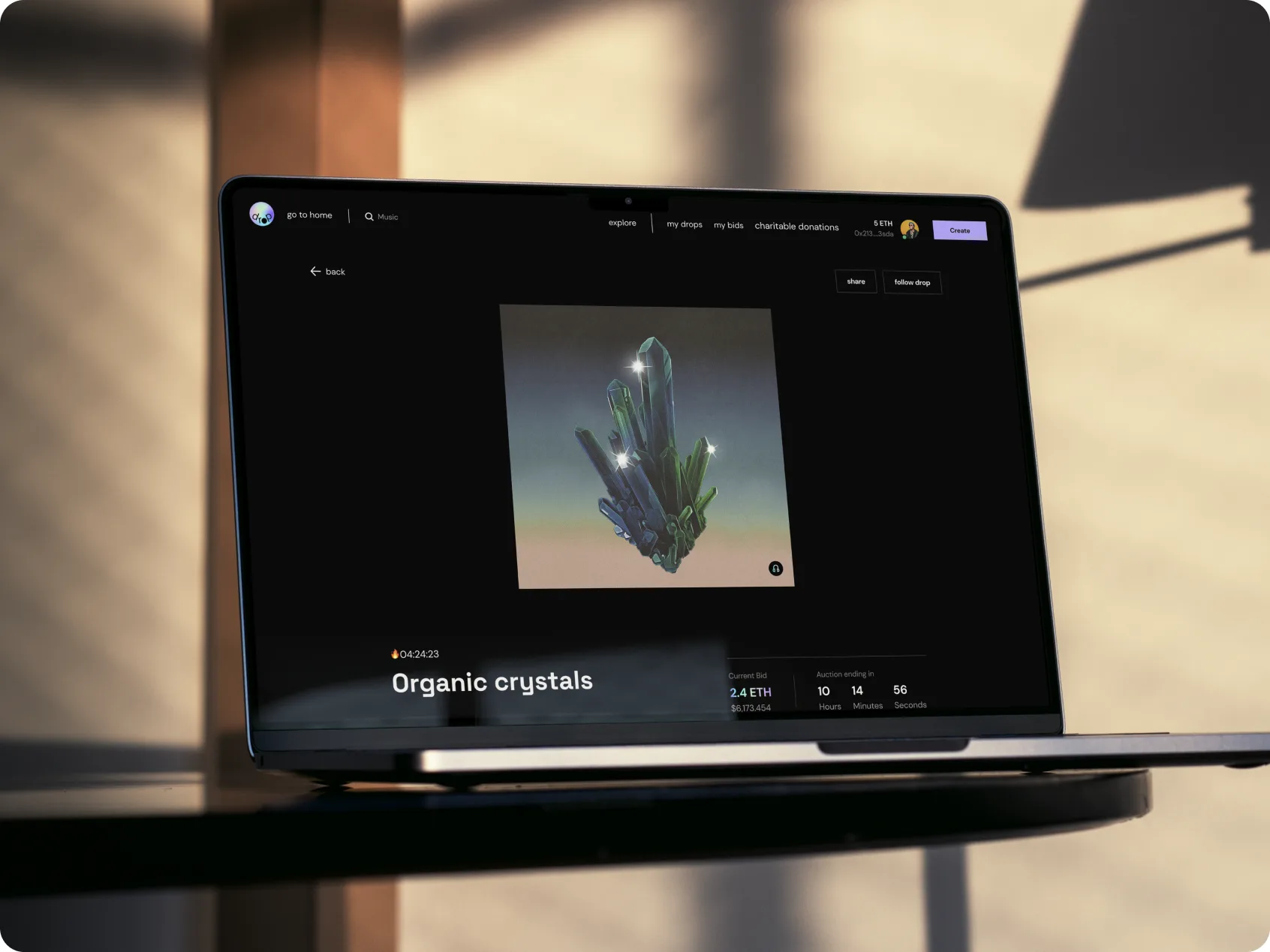 Drop experience shown on a laptop
