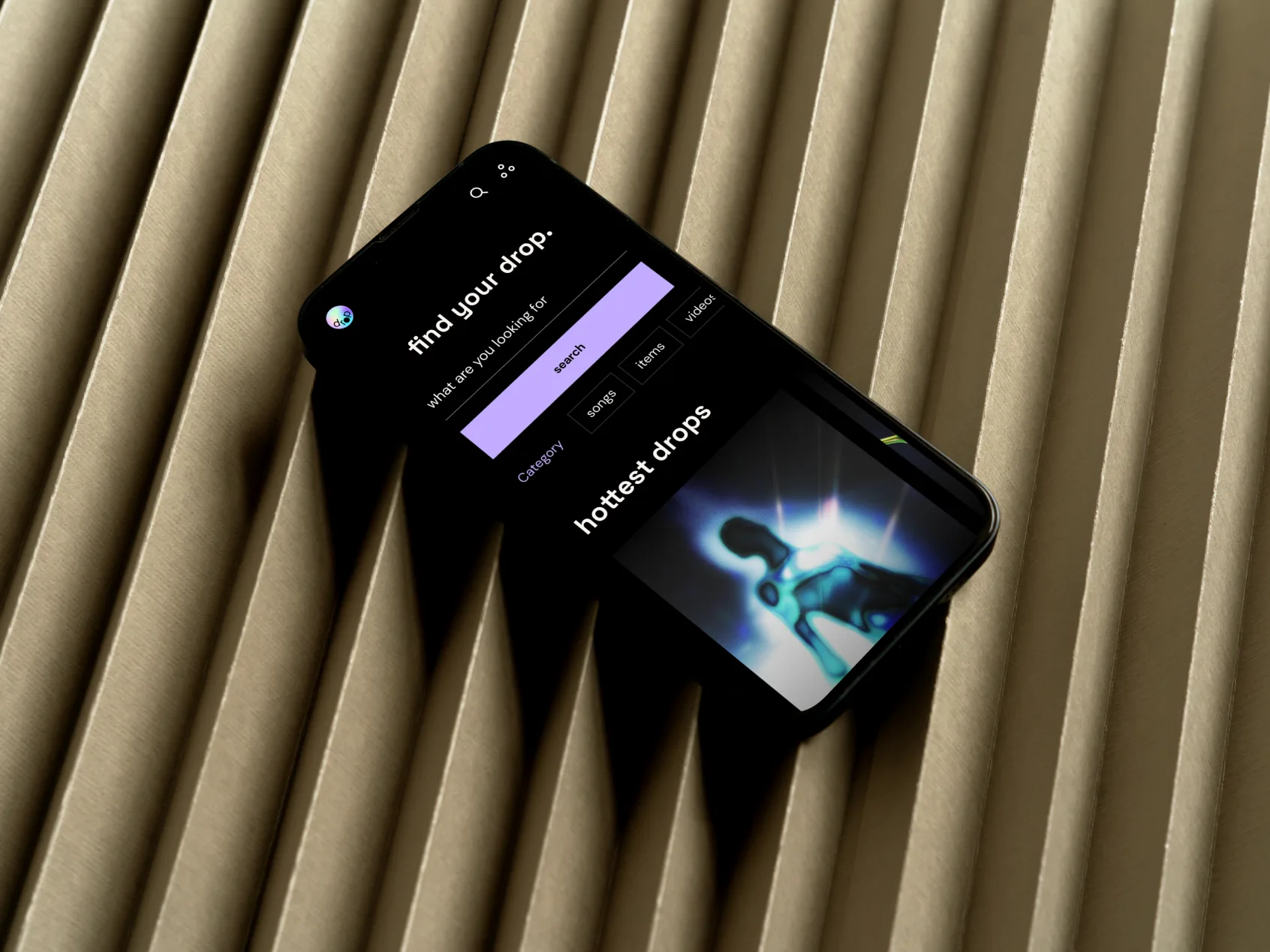Drop app on a mobile device